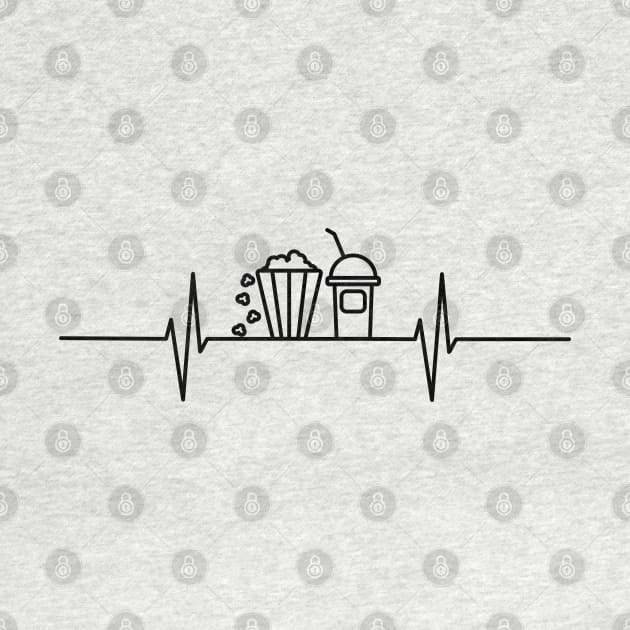Popcorn Heartbeat - Black design by Warp9
